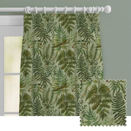 Floral Green M2M - Elowen Printed Cotton Made to Measure Curtains Sage Voyage Maison