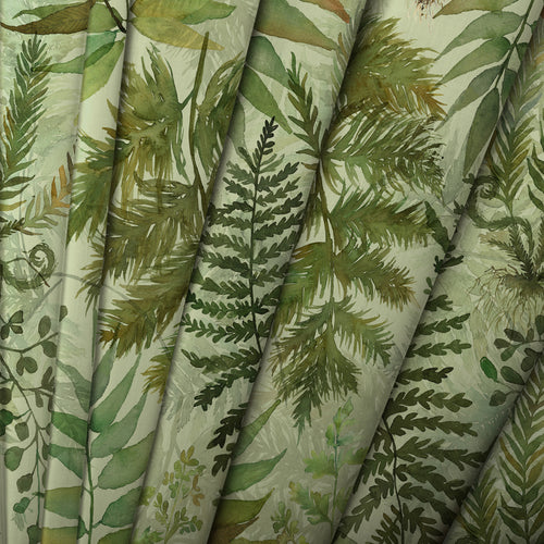 Floral Green M2M - Elowen Printed Cotton Made to Measure Curtains Sage Voyage Maison
