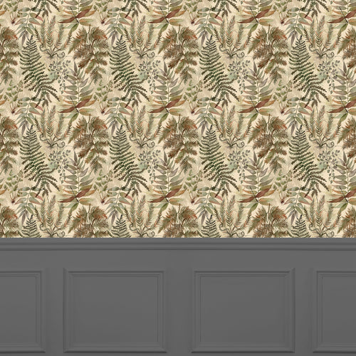 Floral Brown Wallpaper - Elowen  1.4m Wide Width Wallpaper (By The Metre) Mulberry Voyage Maison