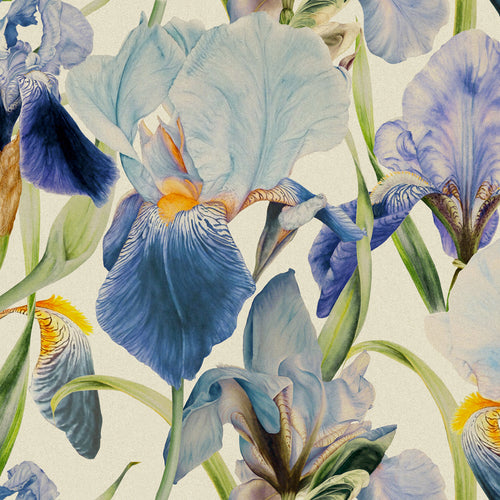 Samples - Elva Printed Fabric Sample Swatch Bluebell Marie Burke