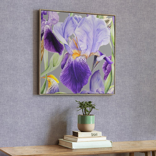 Floral Purple Wall Art - Elva  Framed Canvas Stone Voyage Maison