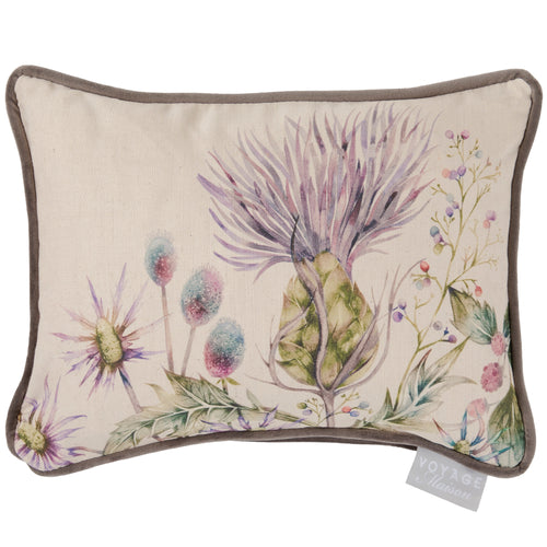 Voyage Maison Elysium Printed Linen Feather Cushion in Violet
