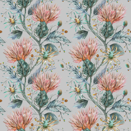 Floral Green Fabric - Elysium Printed Cotton Fabric (By The Metre) Sapphire Voyage Maison
