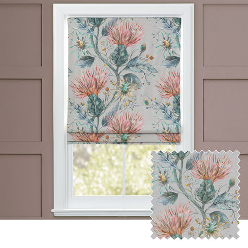 Floral Green M2M - Elysium Printed Cotton Made to Measure Roman Blinds Sapphire Voyage Maison