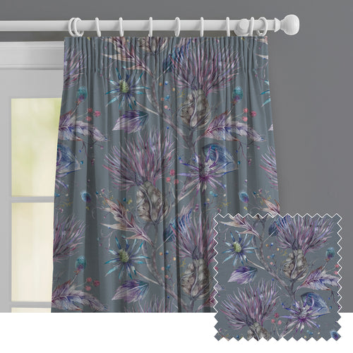 Floral Grey M2M - Elysium Printed Made to Measure Curtains Storm Voyage Maison