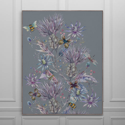 Floral Purple Wall Art - Elysium Storm Framed Canvas Stone Voyage Maison