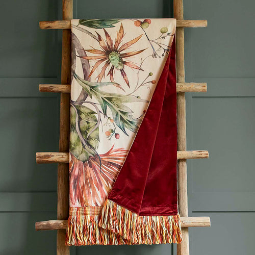 Floral Red Throws - Elysium Printed Throw Russet Voyage Maison