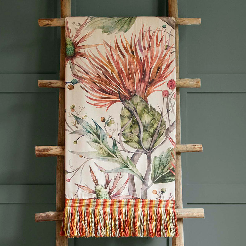 Floral Red Throws - Elysium Printed Throw Russet Voyage Maison