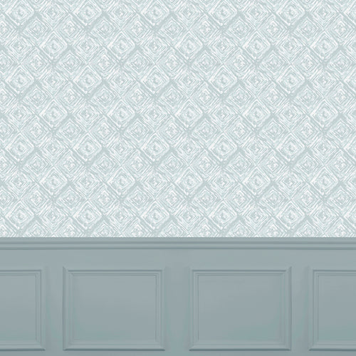 Abstract Blue Wallpaper - Emperor  1.4m Wide Width Wallpaper (By The Metre) Opal Voyage Maison