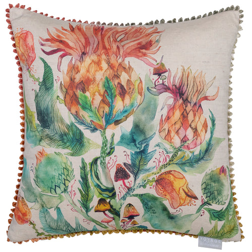 Voyage Maison Enchanting Thistle Printed Feather Cushion in Marigold