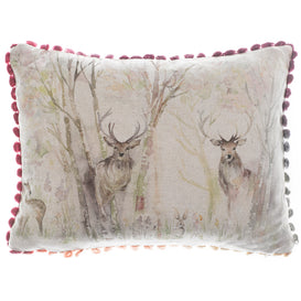 Voyage Maison Enchanted Forest Printed Feather Cushion in Natural