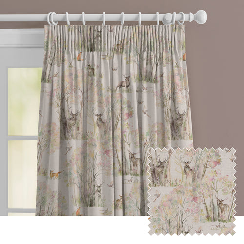 Animal Cream M2M - Enchanted Forest Printed Made to Measure Curtains Linen Voyage Maison