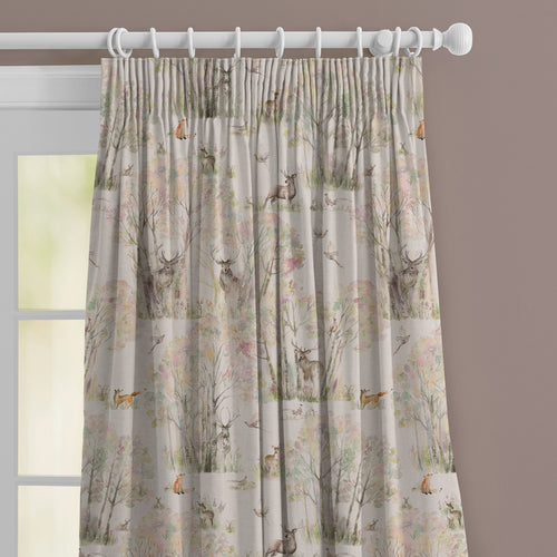 Animal Cream M2M - Enchanted Forest Printed Made to Measure Curtains Linen Voyage Maison