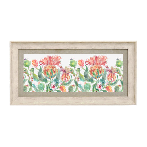 Floral Orange Wall Art - Enchanting Thistle  Framed Print Birch/Marigold Voyage Maison