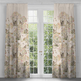 Voyage Maison Enchanted Forest Printed Pencil Pleat Curtains in Linen