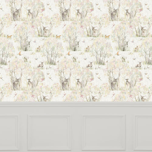 Animal Cream Wallpaper - Enchanted  1.4m Wide Width Wallpaper (By The Metre) Cream Voyage Maison