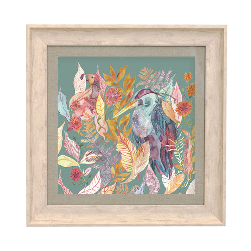 Animal Pink Wall Art - Ennerdale Forest  Framed Print Birch/Teal Voyage Maison