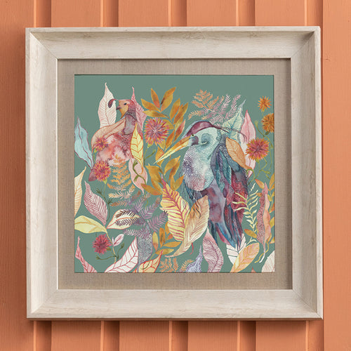 Animal Pink Wall Art - Ennerdale Forest  Framed Print Birch/Teal Voyage Maison