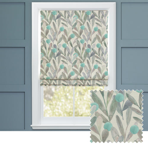 Floral Blue M2M - Enso Printed Cotton Made to Measure Roman Blinds Aqua Voyage Maison