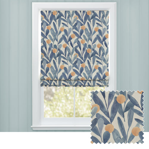 Floral Blue M2M - Enso Printed Cotton Made to Measure Roman Blinds Cobalt Voyage Maison