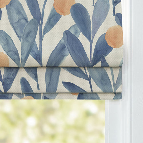 Floral Blue M2M - Enso Printed Cotton Made to Measure Roman Blinds Cobalt Voyage Maison