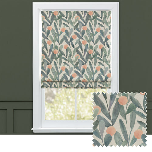 Floral Blue M2M - Enso Printed Cotton Made to Measure Roman Blinds Mineral Voyage Maison