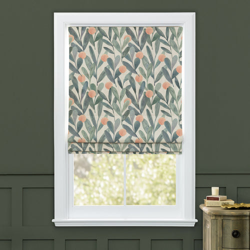 Floral Blue M2M - Enso Printed Cotton Made to Measure Roman Blinds Mineral Voyage Maison