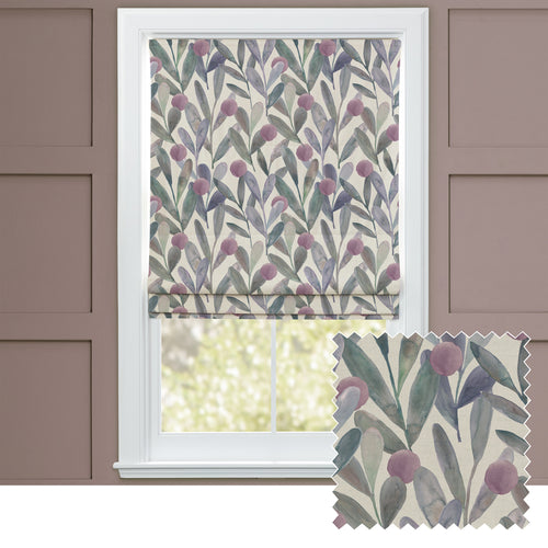 Floral Purple M2M - Enso Printed Cotton Made to Measure Roman Blinds Violet Voyage Maison