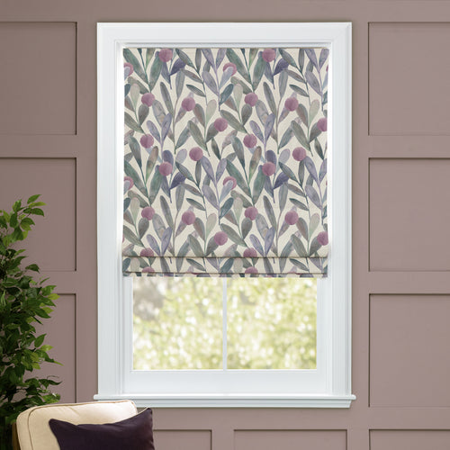 Floral Purple M2M - Enso Printed Cotton Made to Measure Roman Blinds Violet Voyage Maison