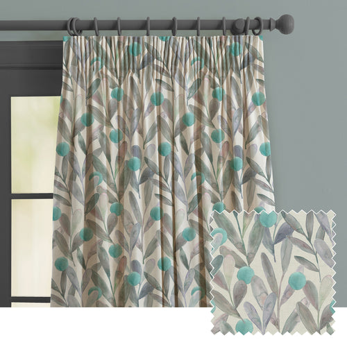 Floral Blue M2M - Enso Printed Made to Measure Curtains Aqua Voyage Maison