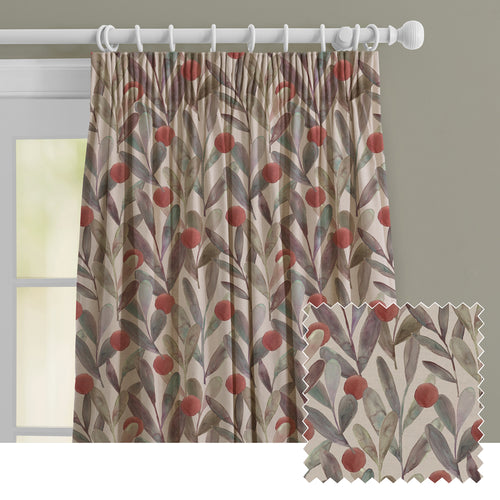 Floral Red M2M - Enso Printed Made to Measure Curtains Mulberry Voyage Maison