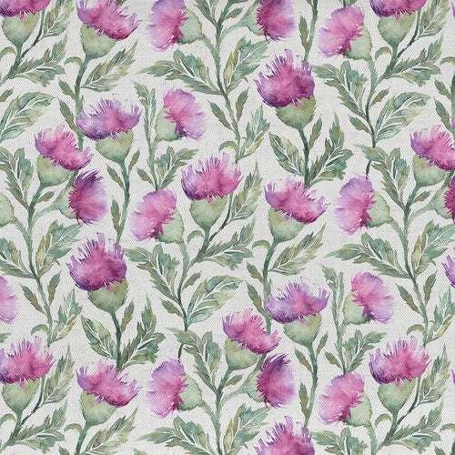 Floral Pink Fabric - Ettrick Printed Cotton Fabric (By The Metre) Fuchsia Cream Voyage Maison