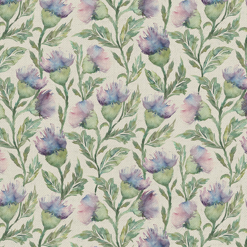 Floral Purple Fabric - Ettrick Printed Cotton Fabric (By The Metre) Heather Voyage Maison