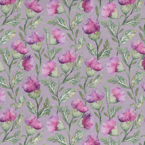 Floral Purple Fabric - Ettrick Printed Cotton Fabric (By The Metre) Mauve Voyage Maison