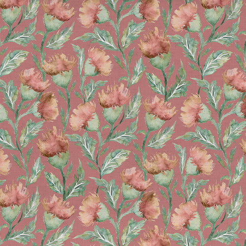 Floral Orange Fabric - Ettrick Printed Cotton Fabric (By The Metre) Rust Voyage Maison