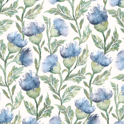 Floral Blue M2M - Ettrick Printed Cotton Made to Measure Roman Blinds Bluebell Cream Voyage Maison