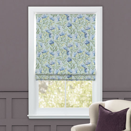 Floral Blue M2M - Ettrick Printed Cotton Made to Measure Roman Blinds Bluebell Voyage Maison