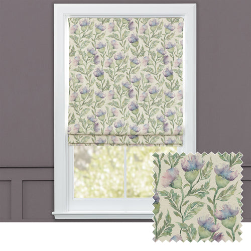 Floral Purple M2M - Ettrick Printed Cotton Made to Measure Roman Blinds Heather Voyage Maison