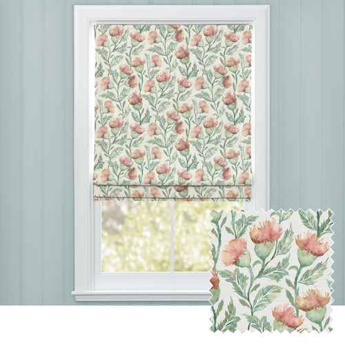 Floral Orange M2M - Ettrick Printed Cotton Made to Measure Roman Blinds Rust Cream Voyage Maison