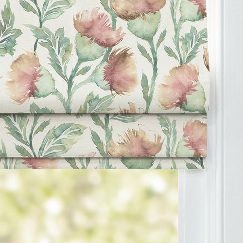 Floral Orange M2M - Ettrick Printed Cotton Made to Measure Roman Blinds Rust Cream Voyage Maison