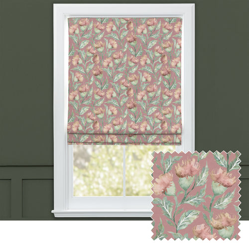 Floral Orange M2M - Ettrick Printed Cotton Made to Measure Roman Blinds Rust Voyage Maison