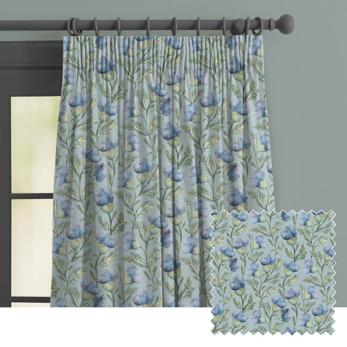 Floral Blue M2M - Ettrick Printed Made to Measure Curtains Bluebell Voyage Maison