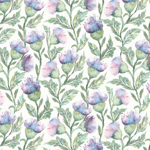 Floral Purple M2M - Ettrick Printed Made to Measure Curtains Heather Cream Voyage Maison