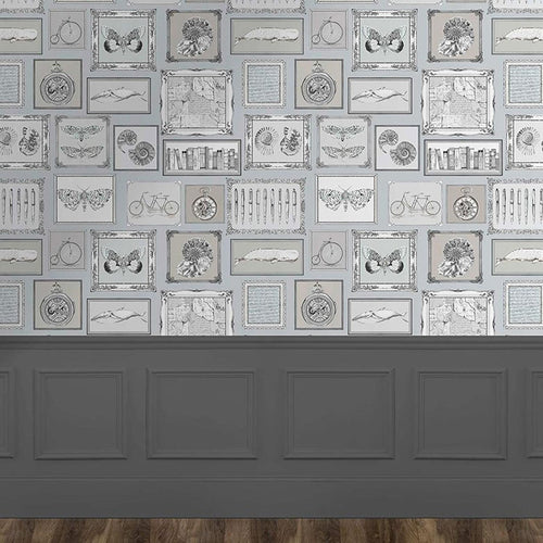  Grey Wallpaper - Expedition  1.4m Wide Width Wallpaper (By The Metre) Ash Voyage Maison