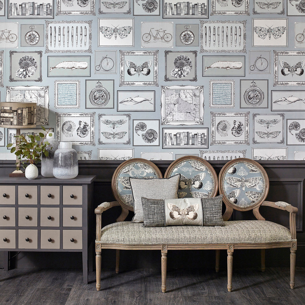 Expedition Grey 1.4m Wide Width Wallpaper | Charcoal | Voyage Maison