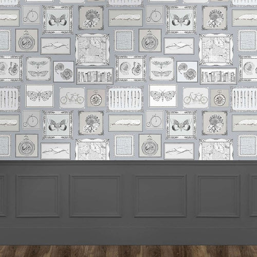  Grey Wallpaper - Expedition  1.4m Wide Width Wallpaper (By The Metre) Charcoal Voyage Maison