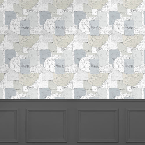  Grey Wallpaper - Explorer  1.4m Wide Width Wallpaper (By The Metre) Antique Voyage Maison