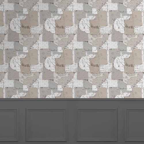  Brown Wallpaper - Explorer  1.4m Wide Width Wallpaper (By The Metre) Sepia Voyage Maison