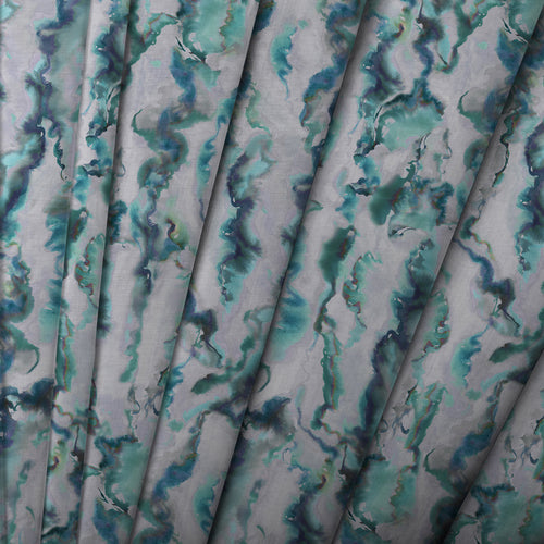 Abstract Blue M2M - Expressions Printed Cotton Made to Measure Roman Blinds Azurite Voyage Maison