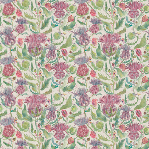 Floral Purple Fabric - Fairytale Printed Cotton Fabric (By The Metre) Bristles Damson Voyage Maison